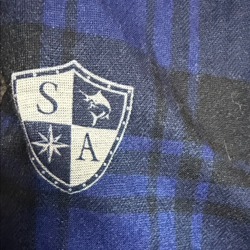 Blue and Black Plaid Men's Scarf